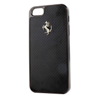 Чехол для iPhone 5/5S Ferrari Carbon cover case, black [FECBGUHCP5B]
