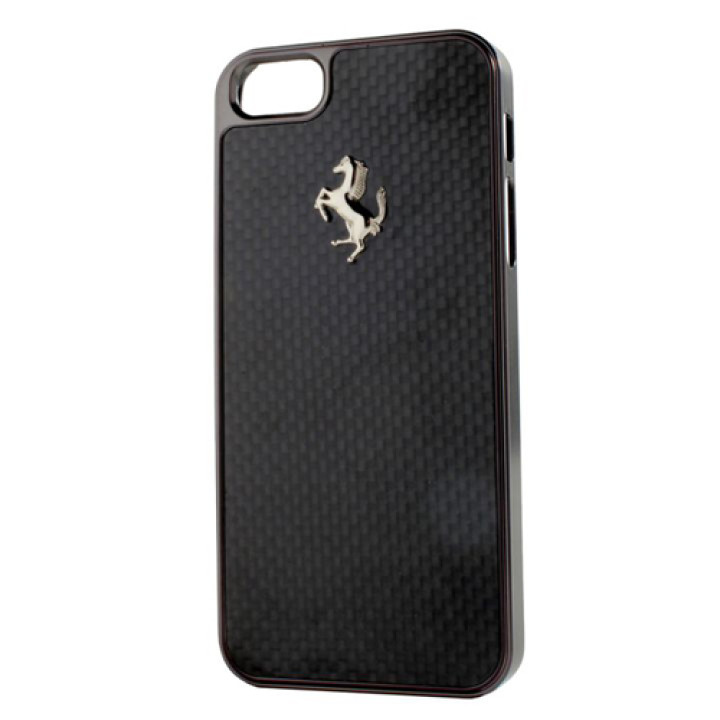 Чехол для iPhone 5/5S Ferrari Carbon cover case, black [FECBGUHCP5B]