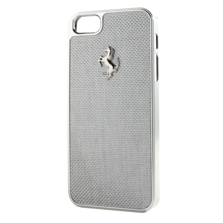 Чехол для iPhone 5/5S Ferrari Carbon cover case, white [FECBSIHCP5W]
