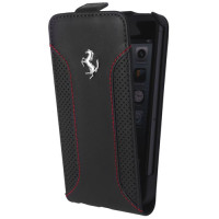 Чехол для iPhone 5/5S Ferrari F12 leather flip case, black [FEF12FLP5BL]