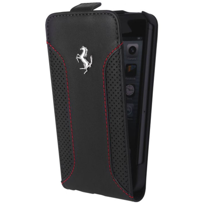 Чехол для iPhone 5/5S Ferrari F12 leather flip case, black [FEF12FLP5BL]