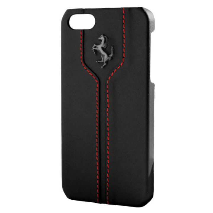 Чохол для iPhone 5/5S Ferrari Montecarlo leather cover case, black [FEMTHCP5BL]