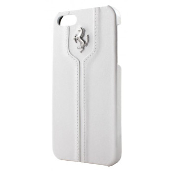 Чехол для iPhone 5/5S Ferrari Montecarlo leather cover case, white [FEMTHCP5WH]