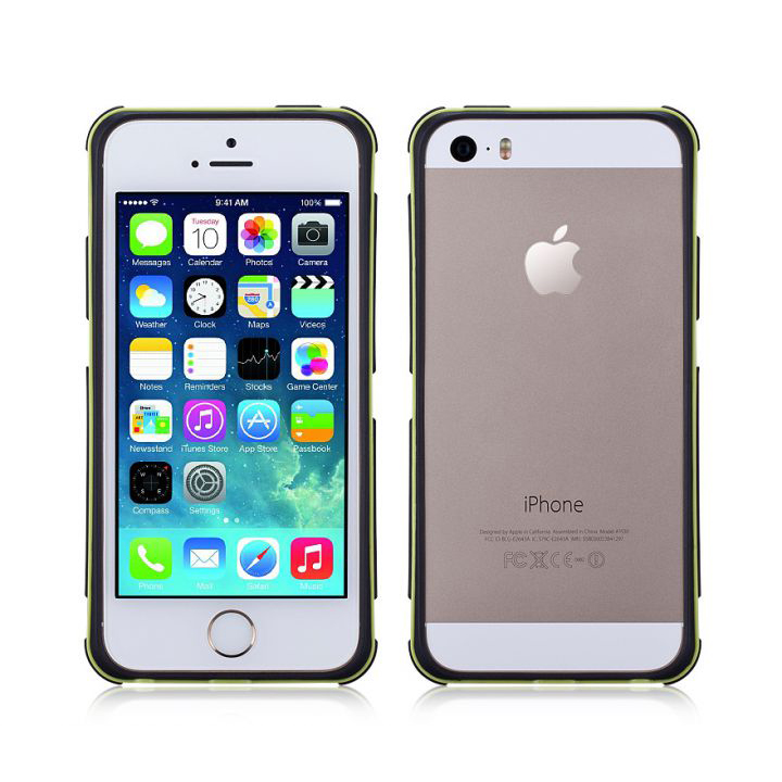 Чехол для iPhone 5/5S Momax The Slender bumper, black/yellow [CFAPIP5SBY]