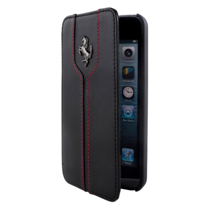 Чехол для iPhone 5C Ferrari Montecarlo book leather case, black [FEMTFLBKPMBL]
