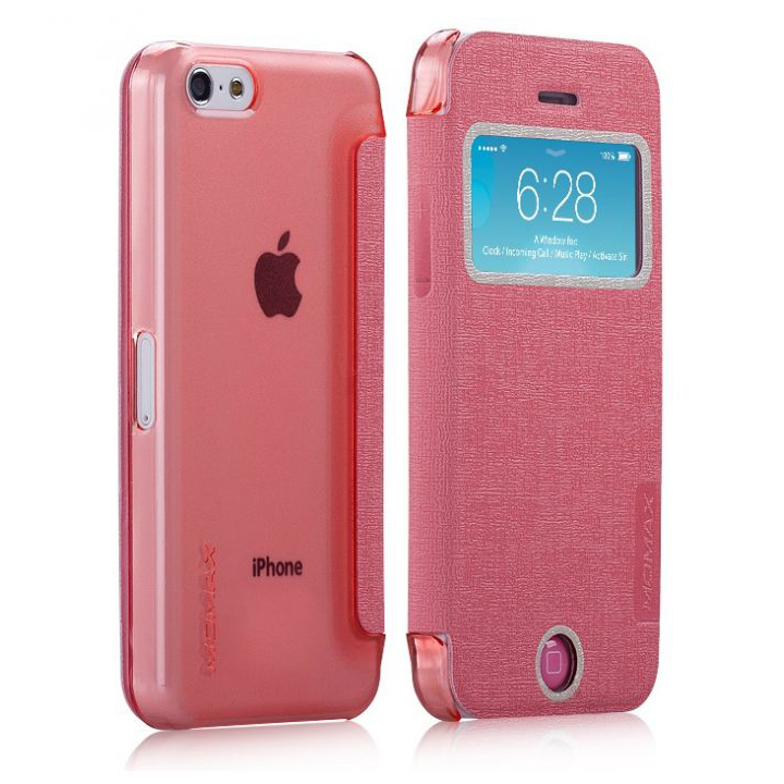 Чехол для iPhone 5C Momax Flip View case, pink [FVAPIP5CP]