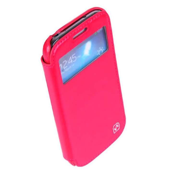 Чехол для Samsung i9190 Galaxy S4 Mini HOCO Crystal view leather case, rose red [HS-L045]