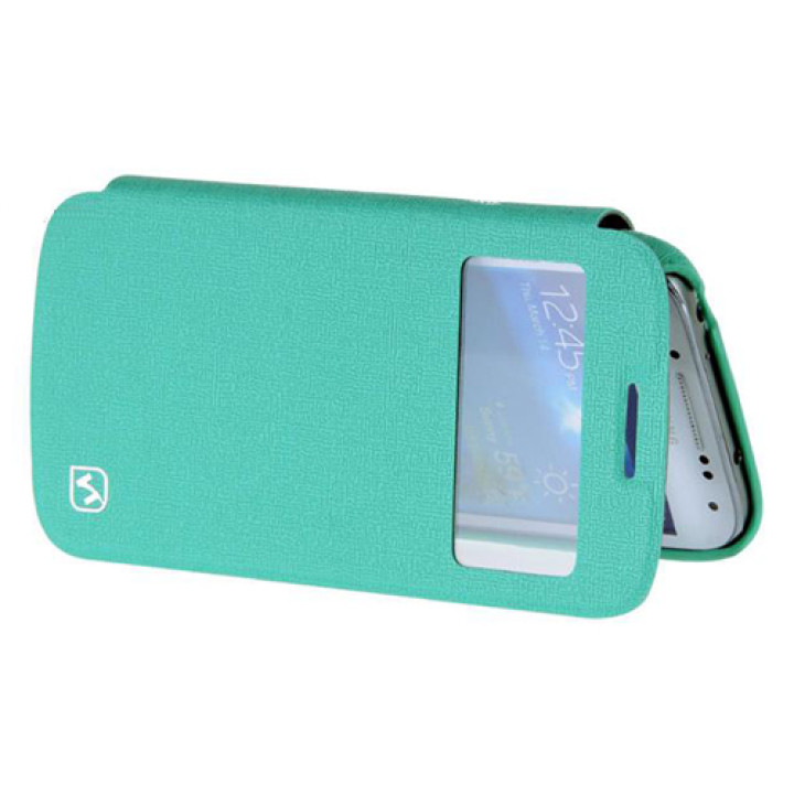 Чехол для Samsung i9190 Galaxy S4 Mini HOCO Star view leather case, mint green [HS-L046]