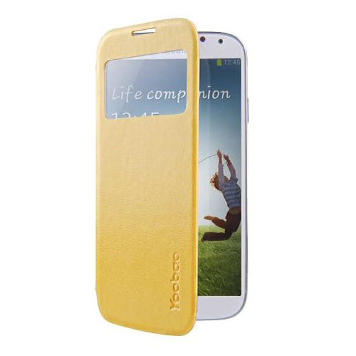Чехол для Samsung i9500 Galaxy S IV Yoobao Slim III Leather case, yellow [LCSAMS4-SIIIYL]