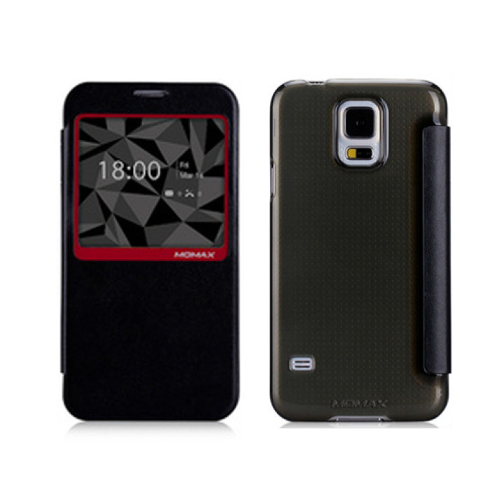 Чехол для Samsung i9600 Galaxy S5 Momax Flip View case, black [FVSAS5D]