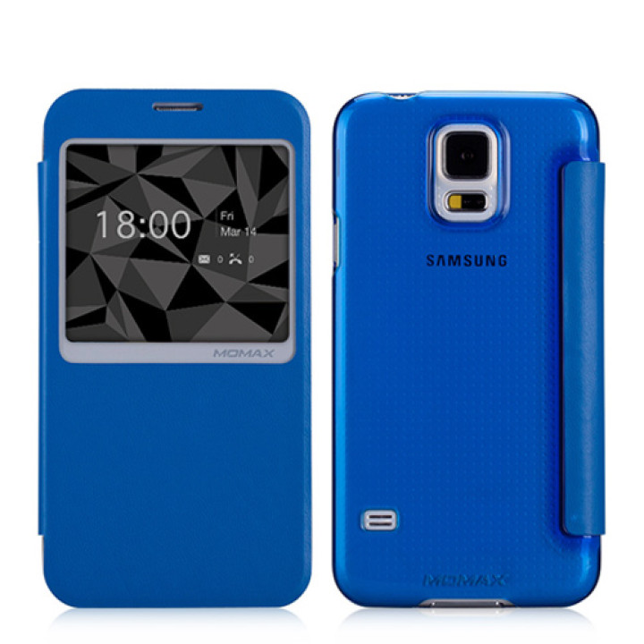 Чехол для Samsung i9600 Galaxy S5 Momax Flip View case, blue [FVSAS5B]