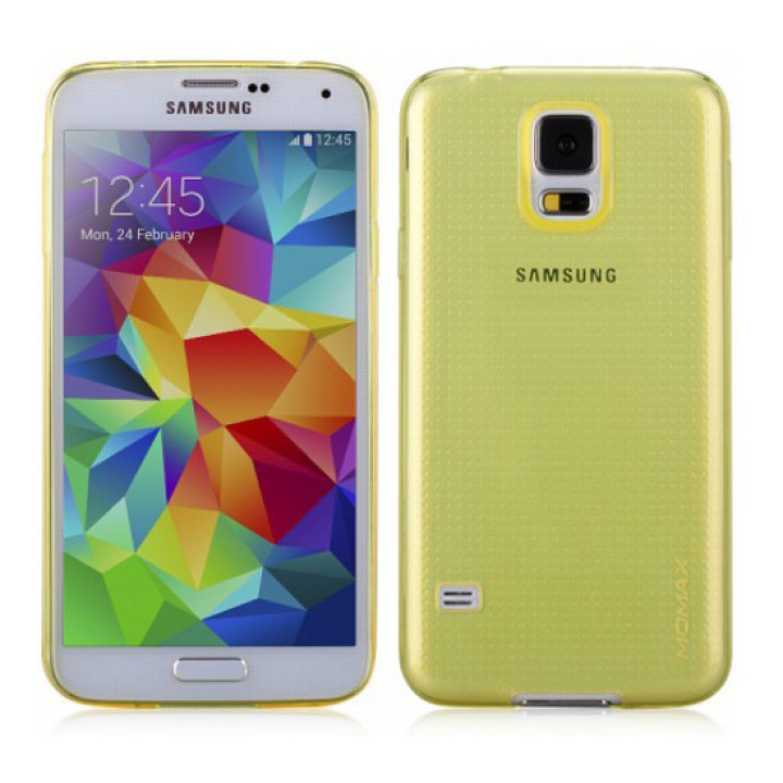 Чехол для Samsung i9600 Galaxy S5 Momax TPU soft case, yellow [CCSAS5Y]