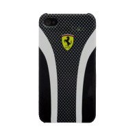 Чехол для iPhone 4 Ferrari Scuderia carbon back cover black, grey