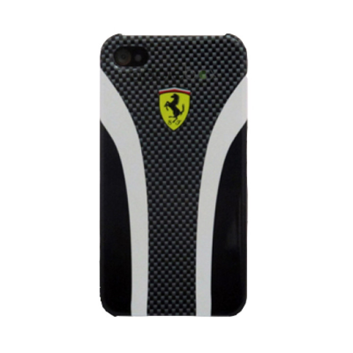 Чехол для iPhone 4 Ferrari Scuderia carbon back cover black, grey