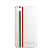 Чохол для iPhone 4 FIAT 500 Carbon stripes back cover white