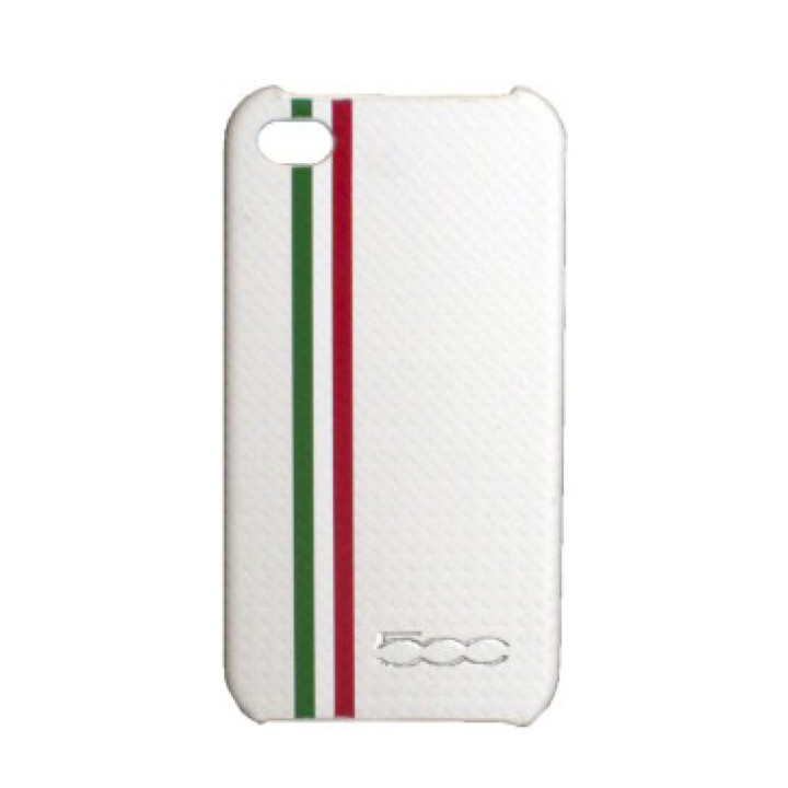 Чехол для iPhone 4 FIAT 500 Carbon stripes back cover white