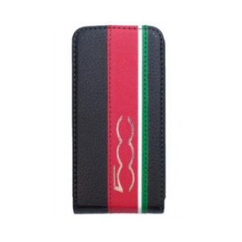 Чехол для iPhone 4 FIAT 500 Stripes flip leather case black