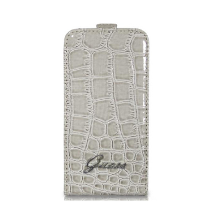 Чехол для iPhone 4 GUESS Croco flip case beige