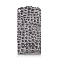 Чехол для iPhone 4 GUESS Croco flip case grey