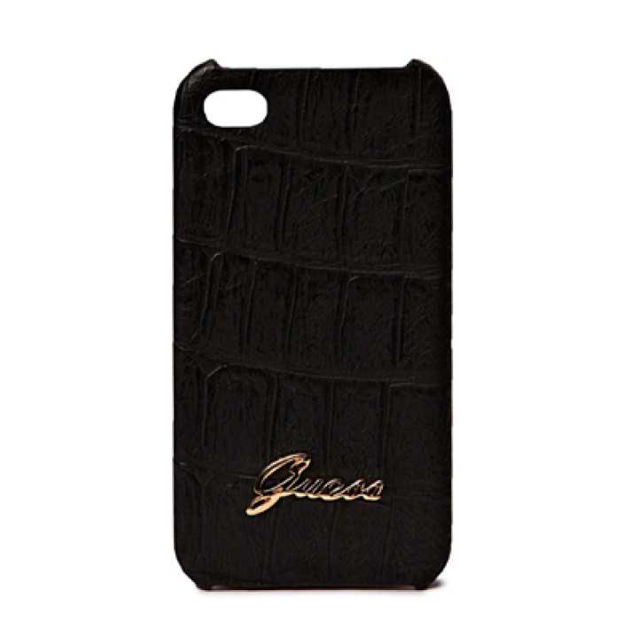 Чехол для iPhone 4 GUESS Croco mat back cover black