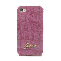 Чехол для iPhone 4 GUESS Croco mat back cover pink
