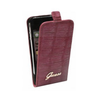 Чехол для iPhone 4 GUESS Croco mat flip case pink