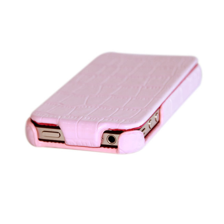 Чехол для iPhone 5 Hoco Bright Crocodile flip leather case pink