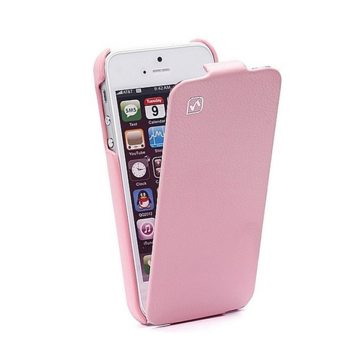 Чехол для iPhone 5 Hoco Duke flip leather case pink