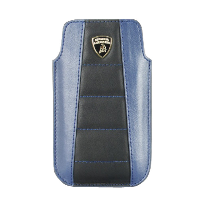 Чехол для iPhone 4 Lamborghini Gallardo D1 leather sleeve black-blue