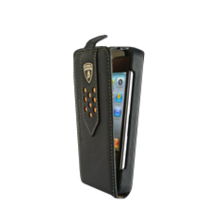 Чехол для iPhone 4 Lamborghini Superleggera D2 leather back cover black-orange
