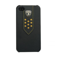 Чехол для iPhone 4 Lamborghini Superleggera D2 leather back cover black-yellow
