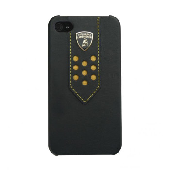 Чехол для iPhone 4 Lamborghini Superleggera D2 leather back cover black-yellow