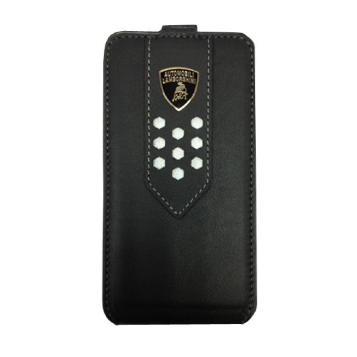 Чехол для iPhone 4 Lamborghini Superleggera D2 leather case black-grey