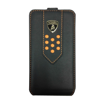 Чехол для iPhone 4 Lamborghini Superleggera D2 leather case black-orange
