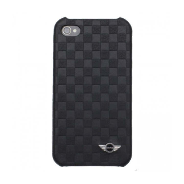 Чехол для iPhone 4 MINI Cooper Chequered leather back cover black