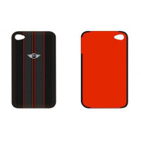 Чохол для iPhone 4 MINI Cooper Red Stripes leather back cover black