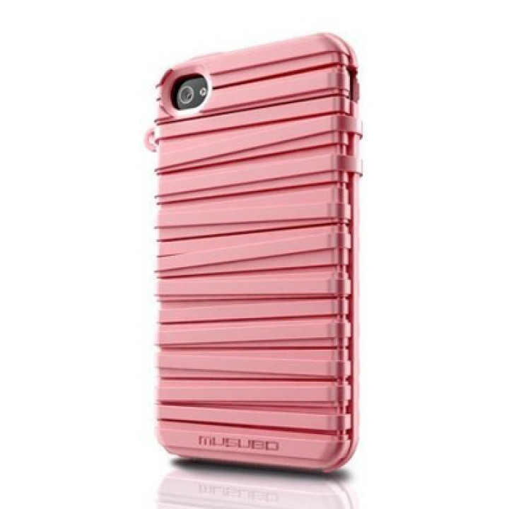 Чехол для iPhone 4 MUSUBO Rubber Band back cover rose pink