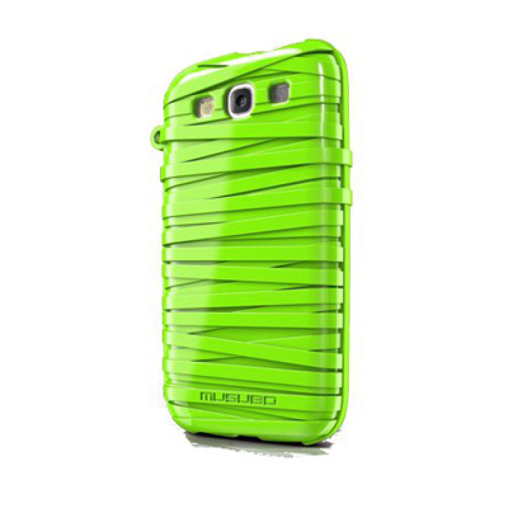 Чехол для Samsung i9300 Galaxy S III MUSUBO Rubber Band back cover charteuse