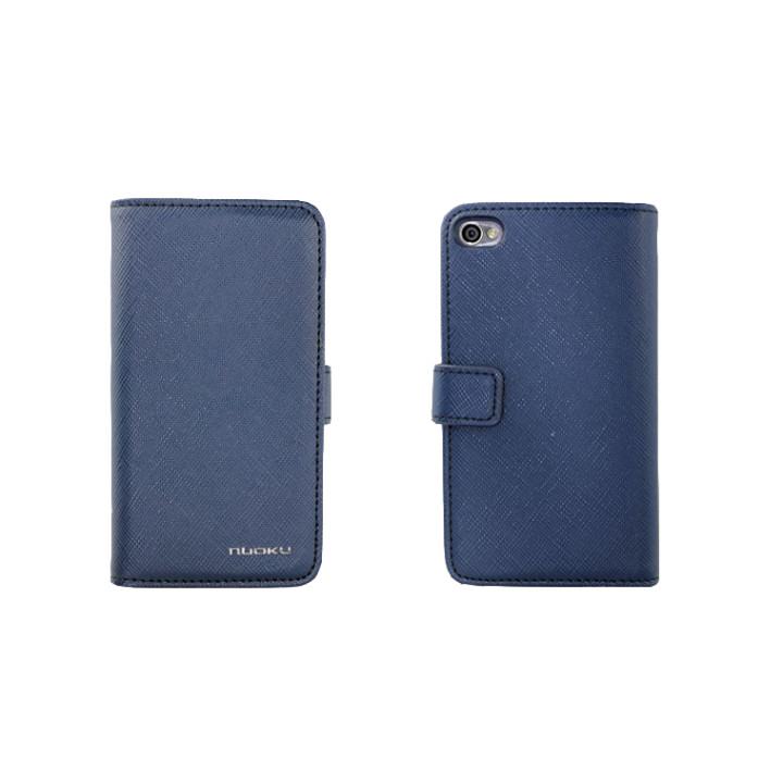 Чехол для iPhone 4/4S Nuoku Book stylish leather case blue