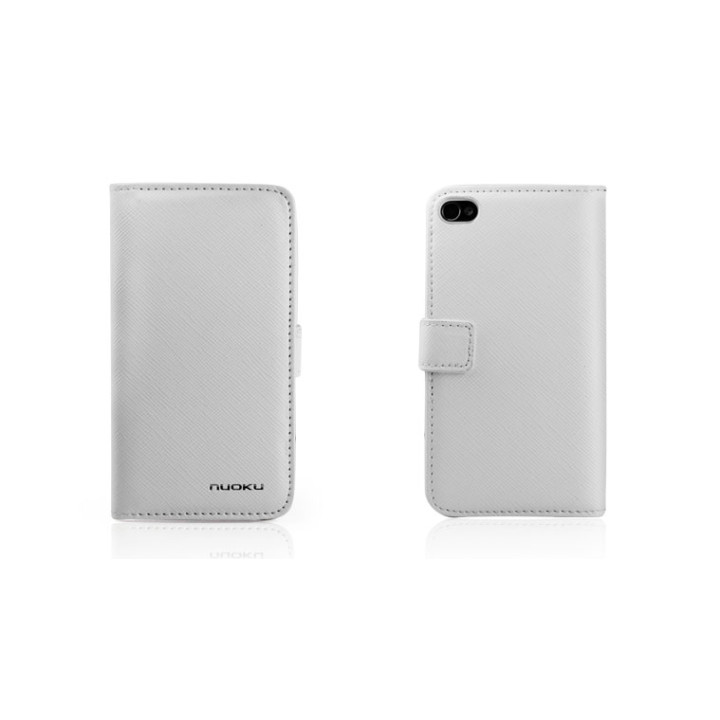 Чехол для iPhone 4/4S Nuoku Book stylish leather case white