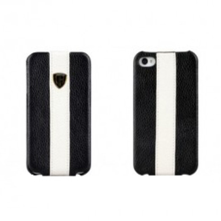 Чехол для iPhone 4/4S Nuoku genuine leather case with stripe black