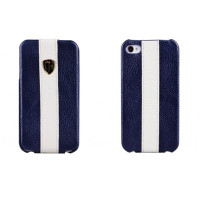 Чехол для iPhone 4/4S Nuoku genuine leather case with stripe blue