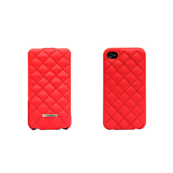 Чехол для iPhone 4/4S Nuoku Only luxury lambskin case red