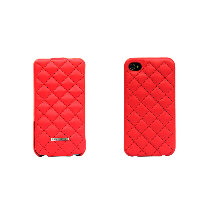 Чехол для iPhone 4/4S Nuoku Only luxury lambskin case red