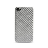 Чехол для iPhone 4 Truecarbon Carbon back cover silver