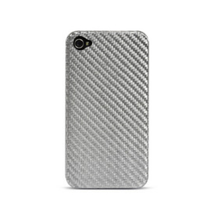 Чехол для iPhone 4 Truecarbon Carbon back cover silver