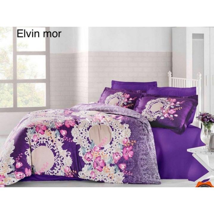 Комплект постельного белья Altinbasak Elvin mor Евро