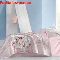 Комплект постельного белья Altinbasak Ranforce Perlita toz pembe Евро