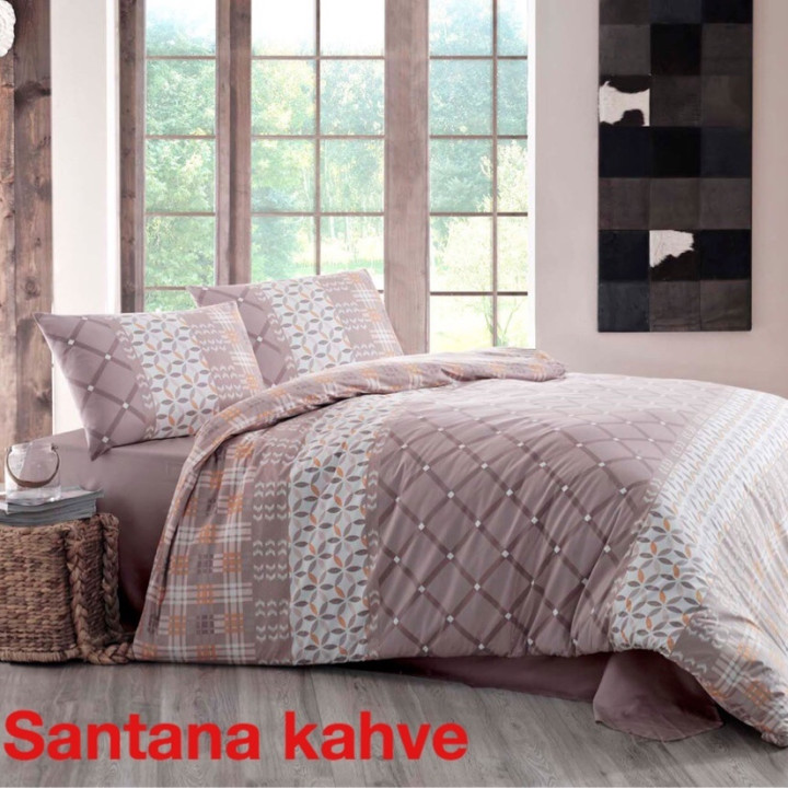 Комплект постельного белья Altinbasak Ranforce Santana kahve Евро
