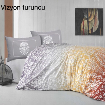 Комплект постельного белья Altinbasak Ranforce Vizyon turuncu Евро